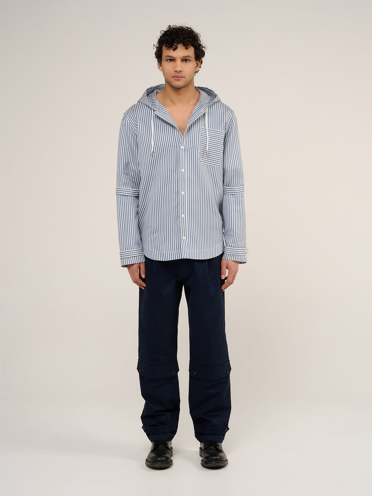 LA TUNIQUE CAPUCHE NIKKI - BLUE AND WHITE