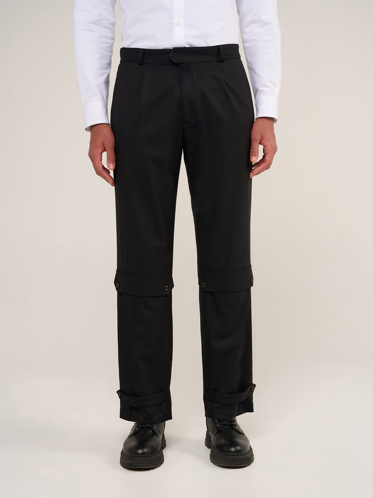 THE PHOENIX SUIT TROUSERS - BLACK WOOL