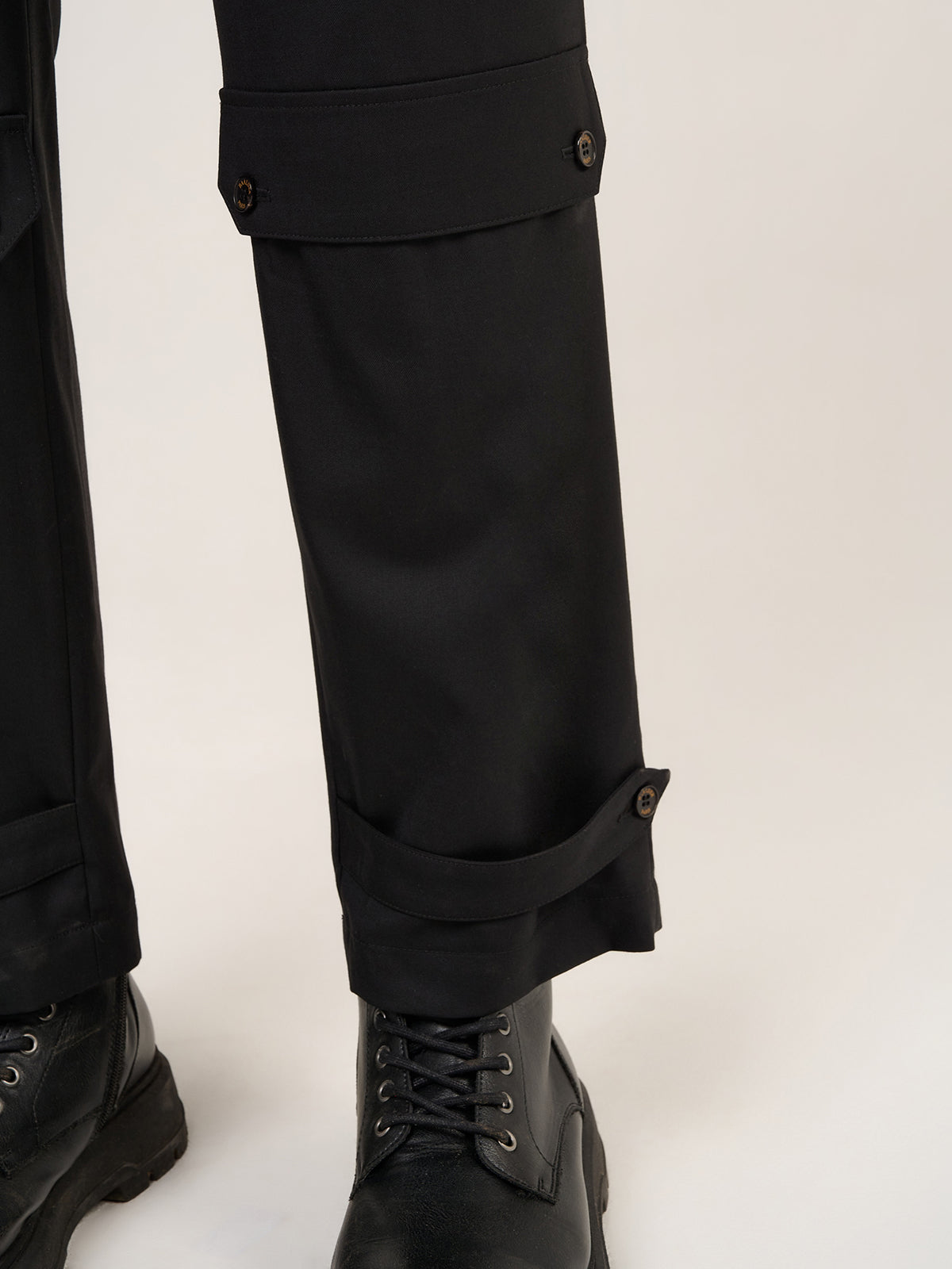 THE PHOENIX SUIT TROUSERS - BLACK WOOL