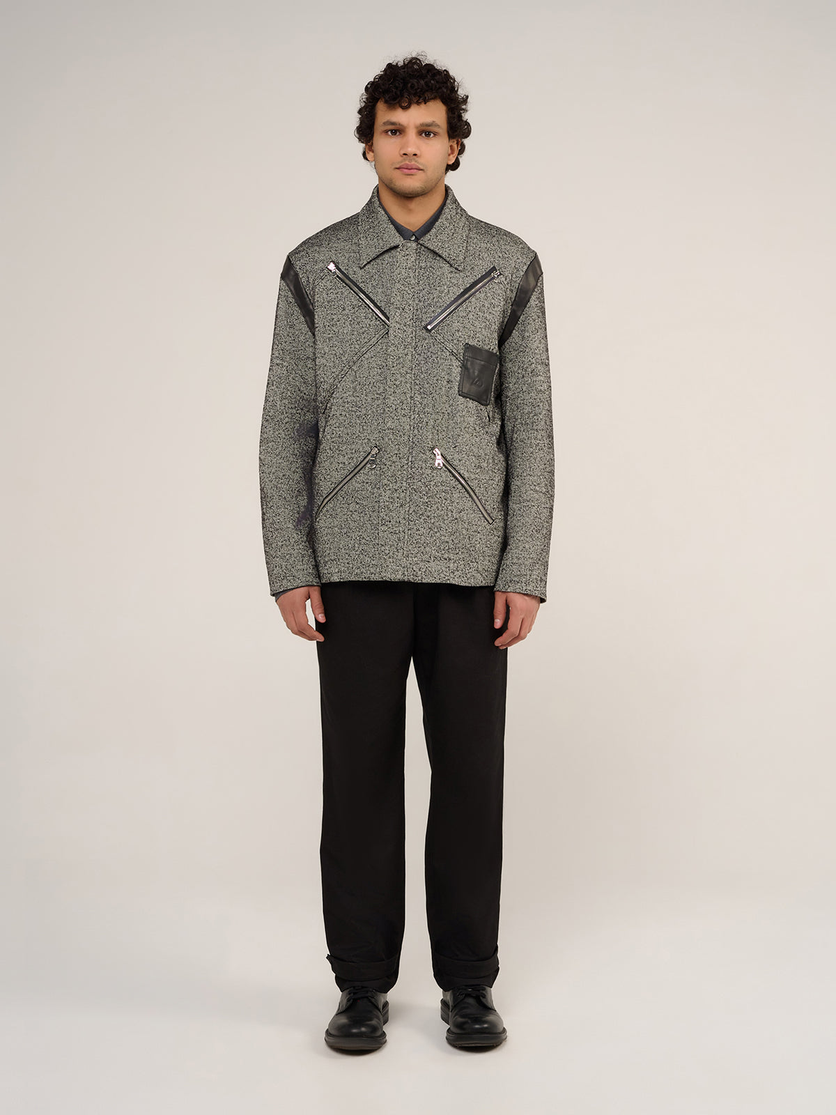 LE BLOUSON MIRAGE - LAINE TWEED N/B