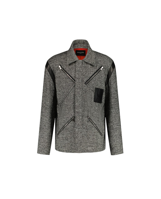 LE BLOUSON MIRAGE - LAINE TWEED N/B